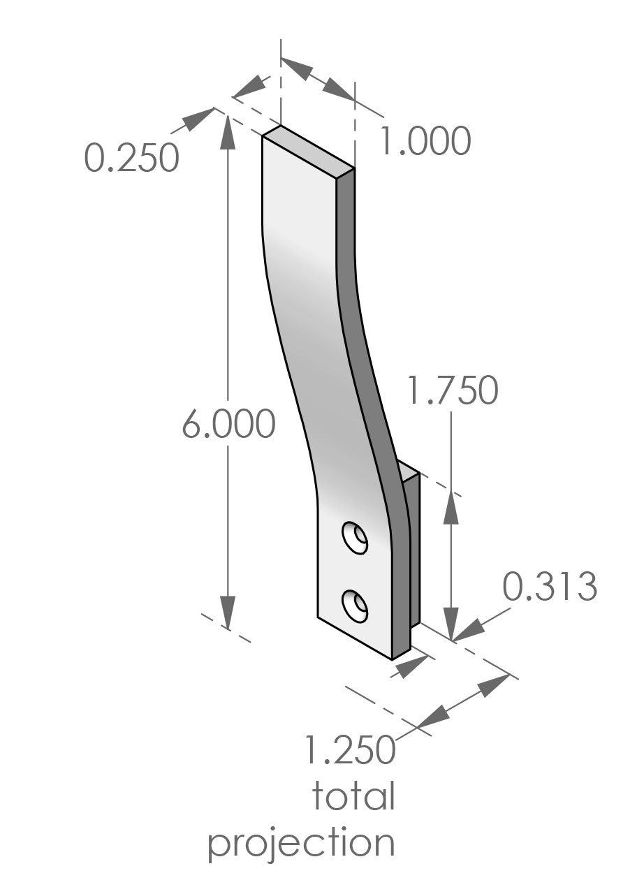 CLB-CH-L6 The Lift Coat Hook - Single Specifications