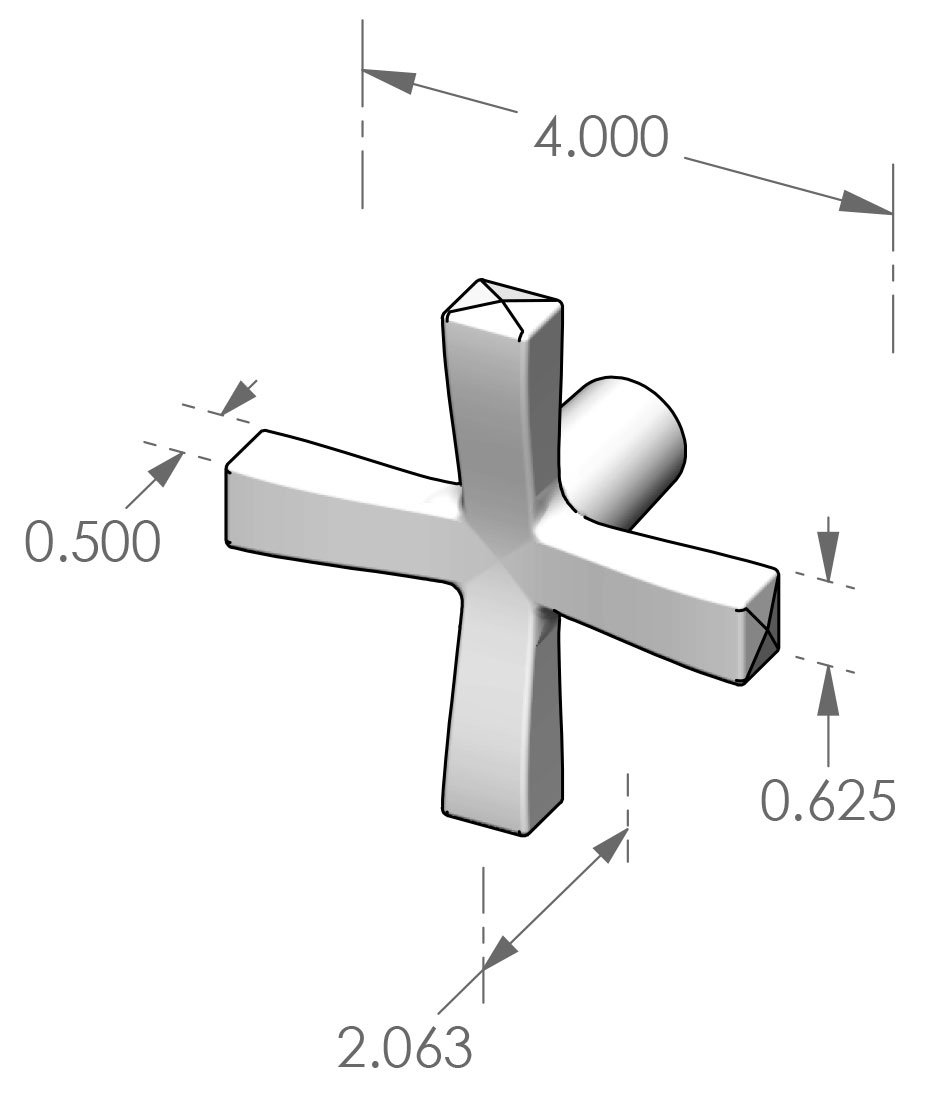 CH-228 Cross Handle Coat Hook Specifications