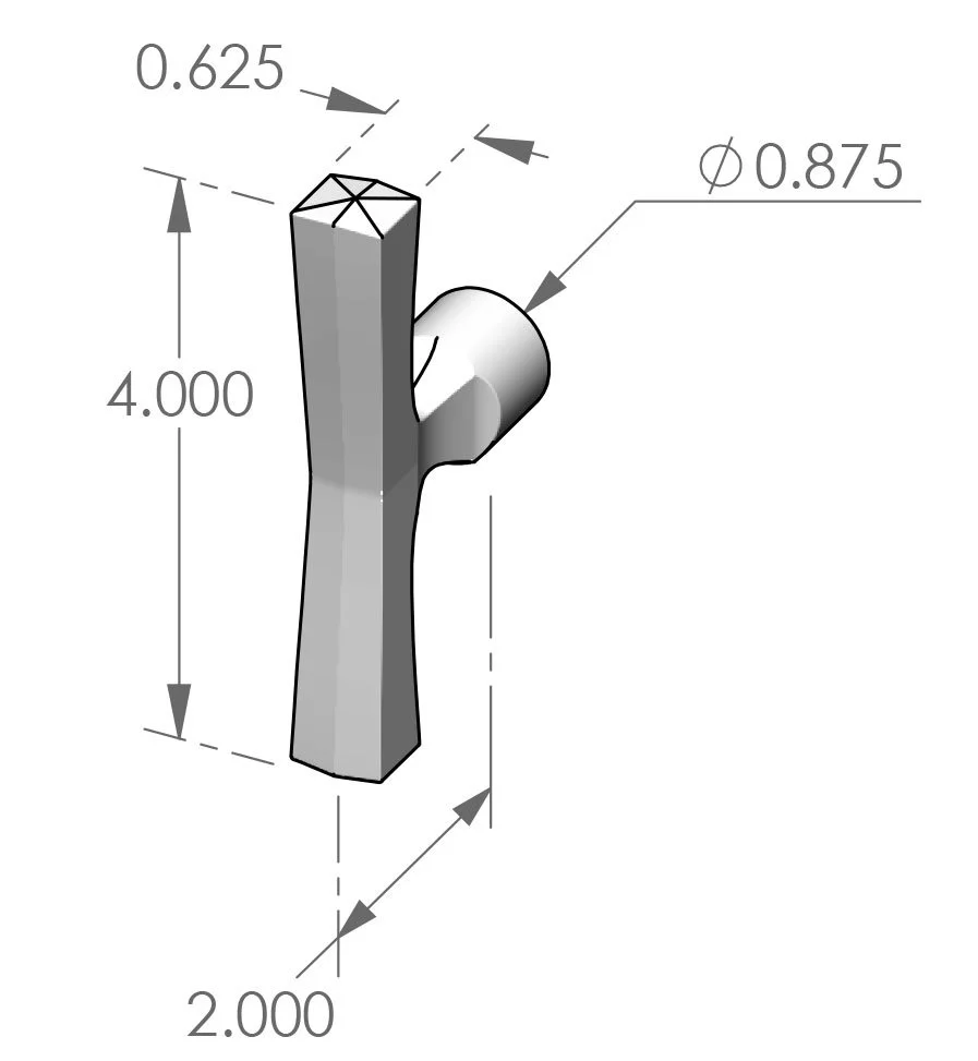 CH-228T T-Handle Coat Hook Specifications