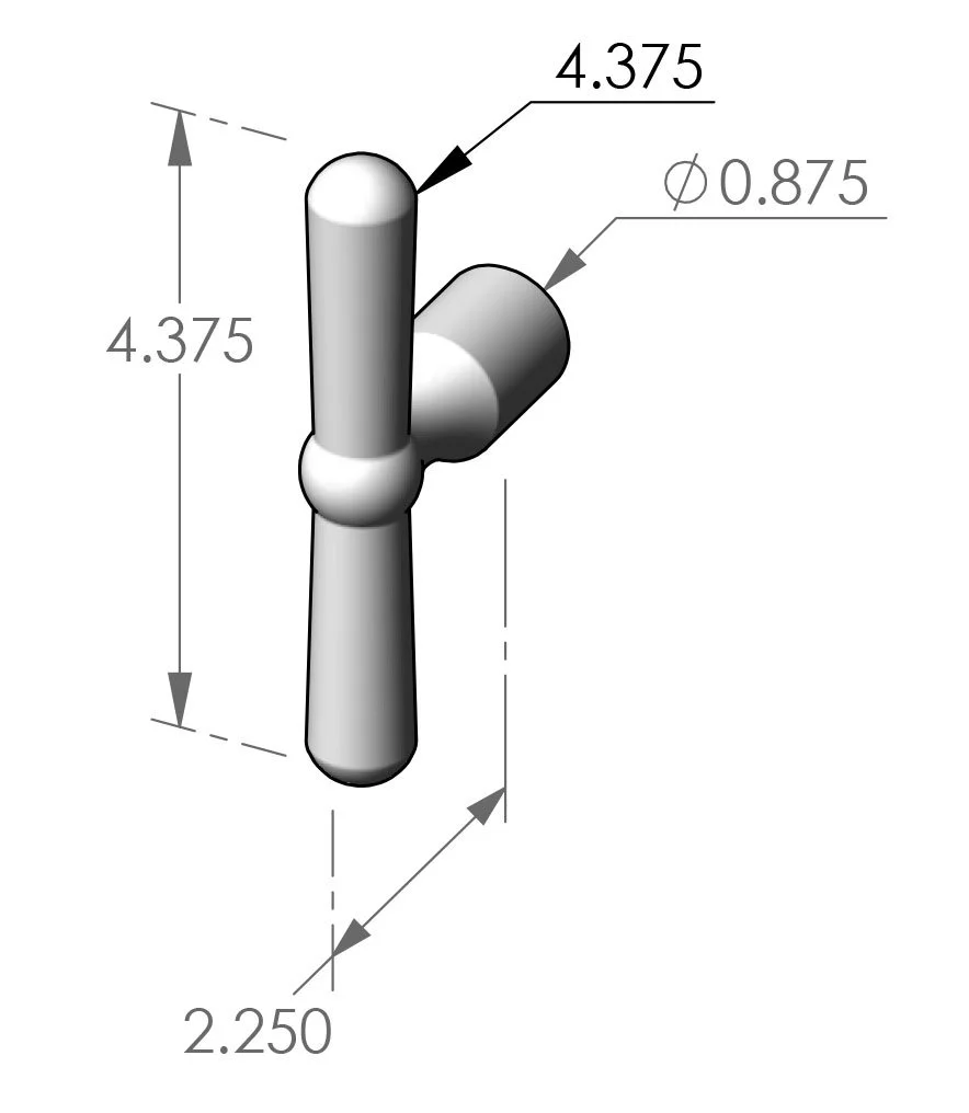 CH-229T T-Handle Coat Hook Specifications