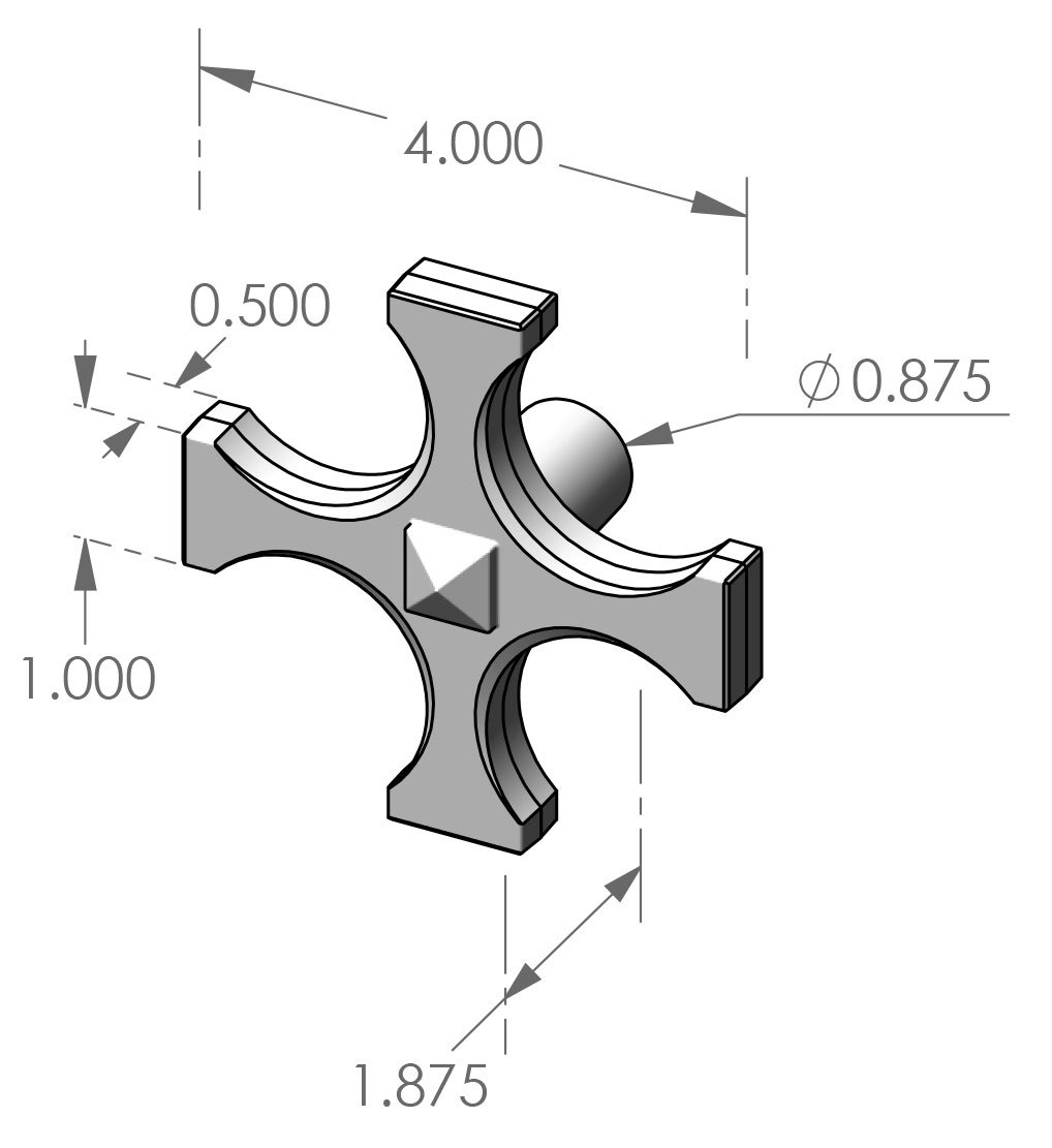 CH-CROSS-FLT Flat Cross Coat Hook Specifications