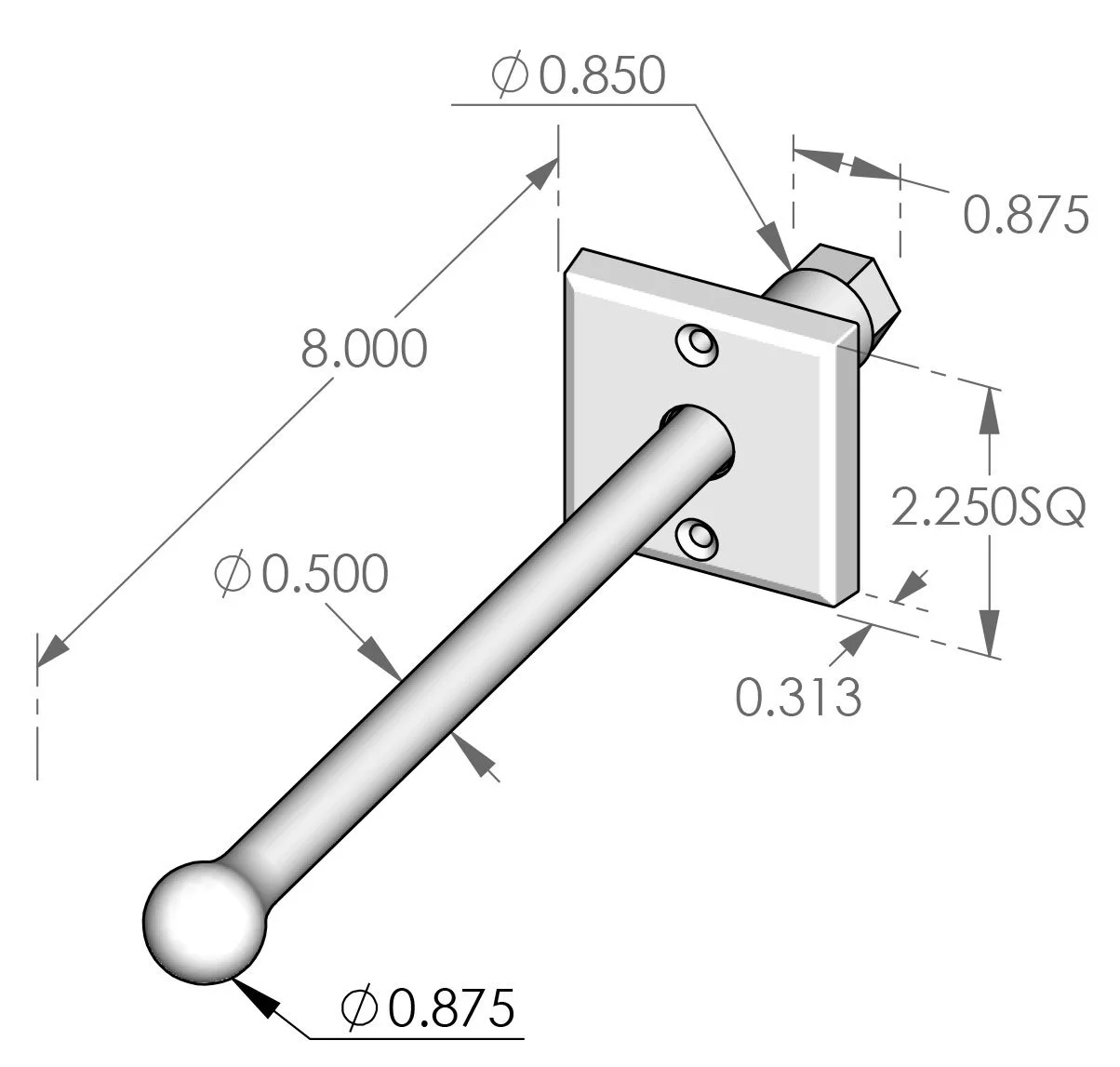 POGR-8 Pull-Out Garment Rod Specifications