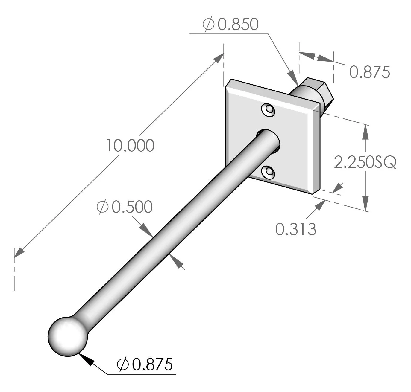 POGR-10 Pull-Out Garment Rod Specifications