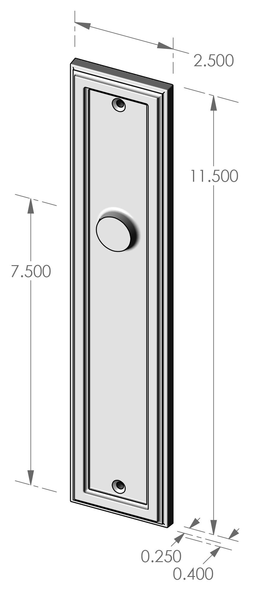 MP-2534 Teton Plate with Profile Cylinder Cut Out Specifications