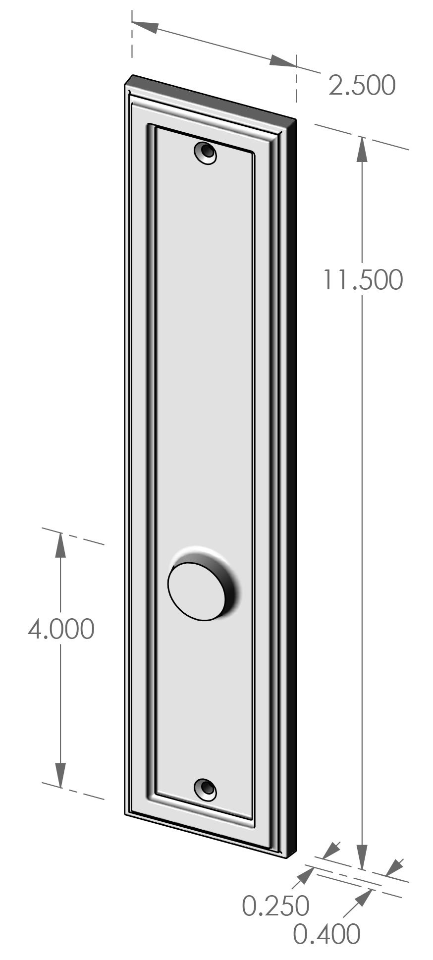 MP-2535 Teton Plate with Profile Cylinder Cut Out Specifications