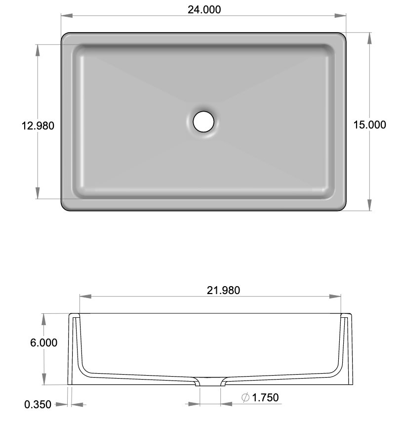SINK-2415TR Trough Sink Specifications
