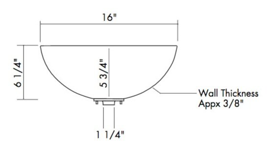 SINK-VS-16 Round Vessel Sink Specifications