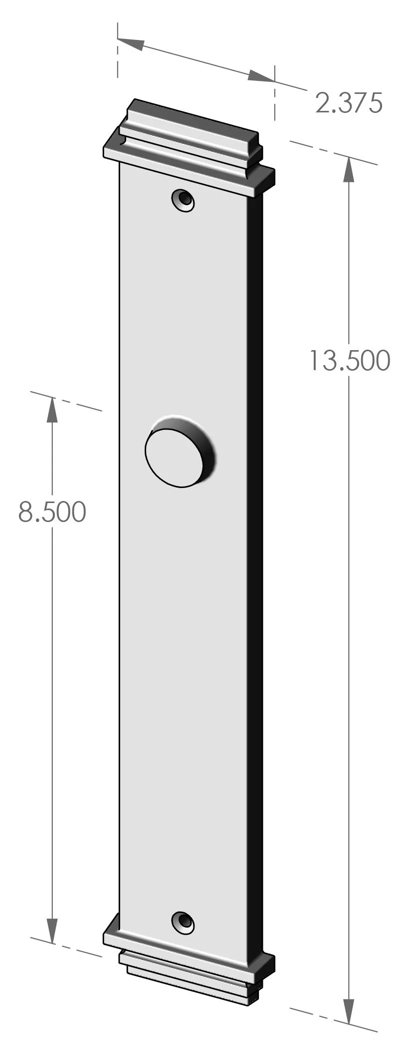 MP-US-4732 Hampton Interior US Passage Plate Specifications