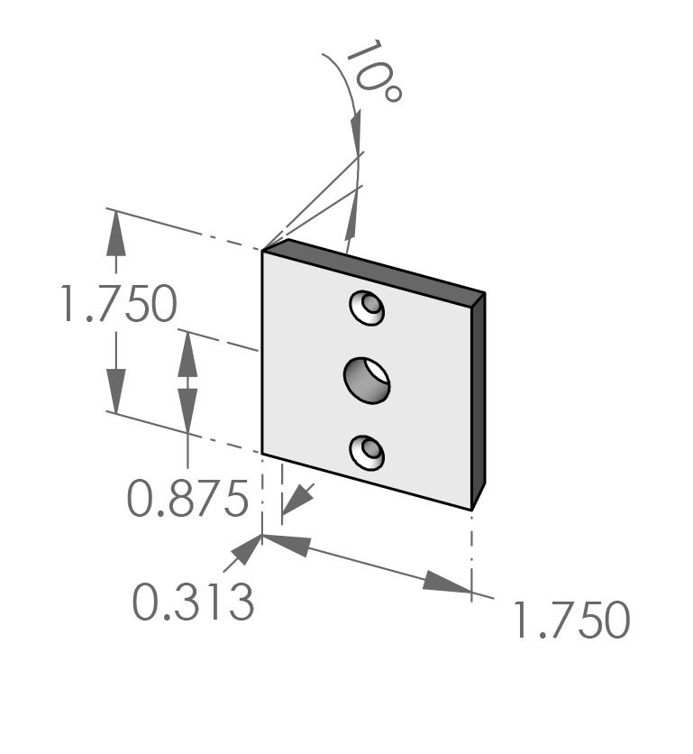 DEREUS-KYO-175MB Kyoto Mortise Bolt Plate Specifications
