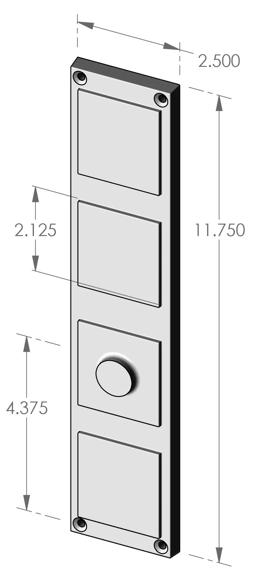 P-1811 Squares Passage Plate Specifications