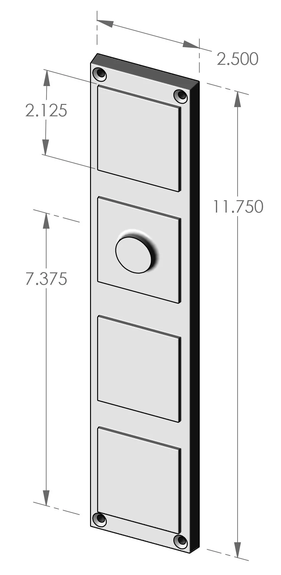 P-F1811 Squares Passage Plate Specifications