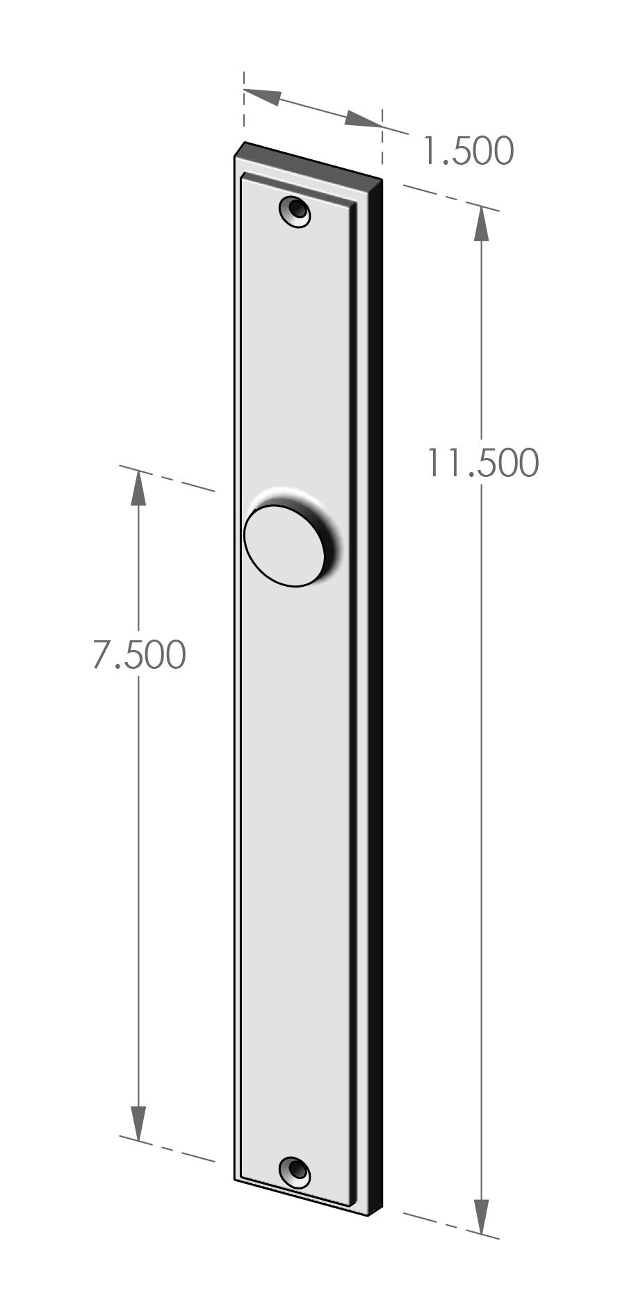MP-2130 Mesa Plate with Profile Cylinder Cut Out Specifications