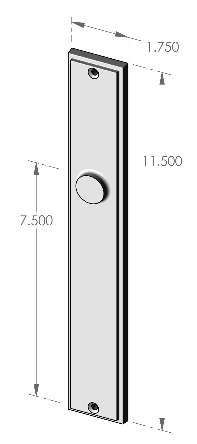 MP-2132 Mesa Plate with Profile Cylinder Cut Out Specifications