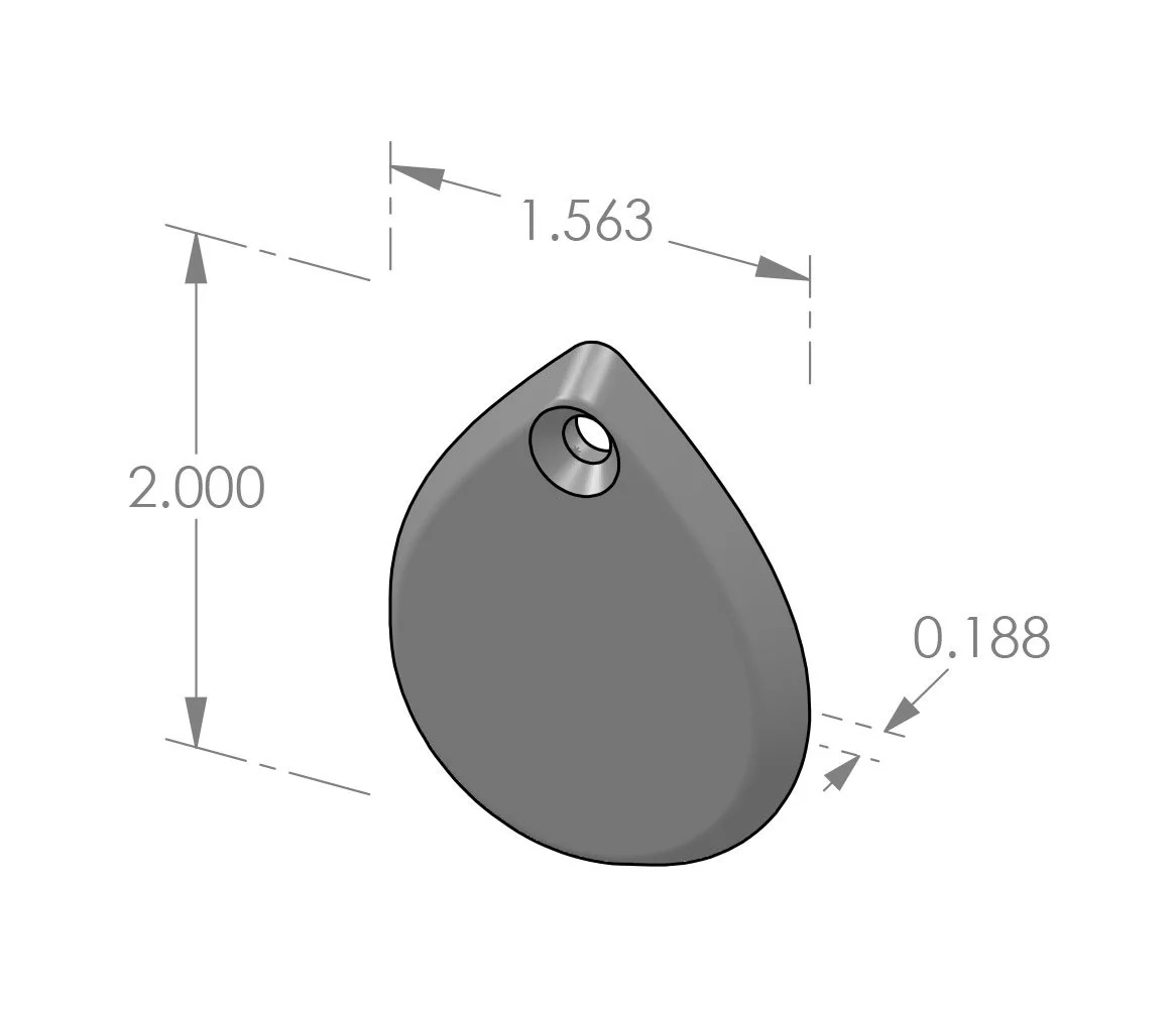 KC-200 Flat Face Teardrop Key Cover Specifications
