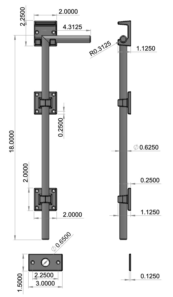 BB-18 Cane Bolt Specifications