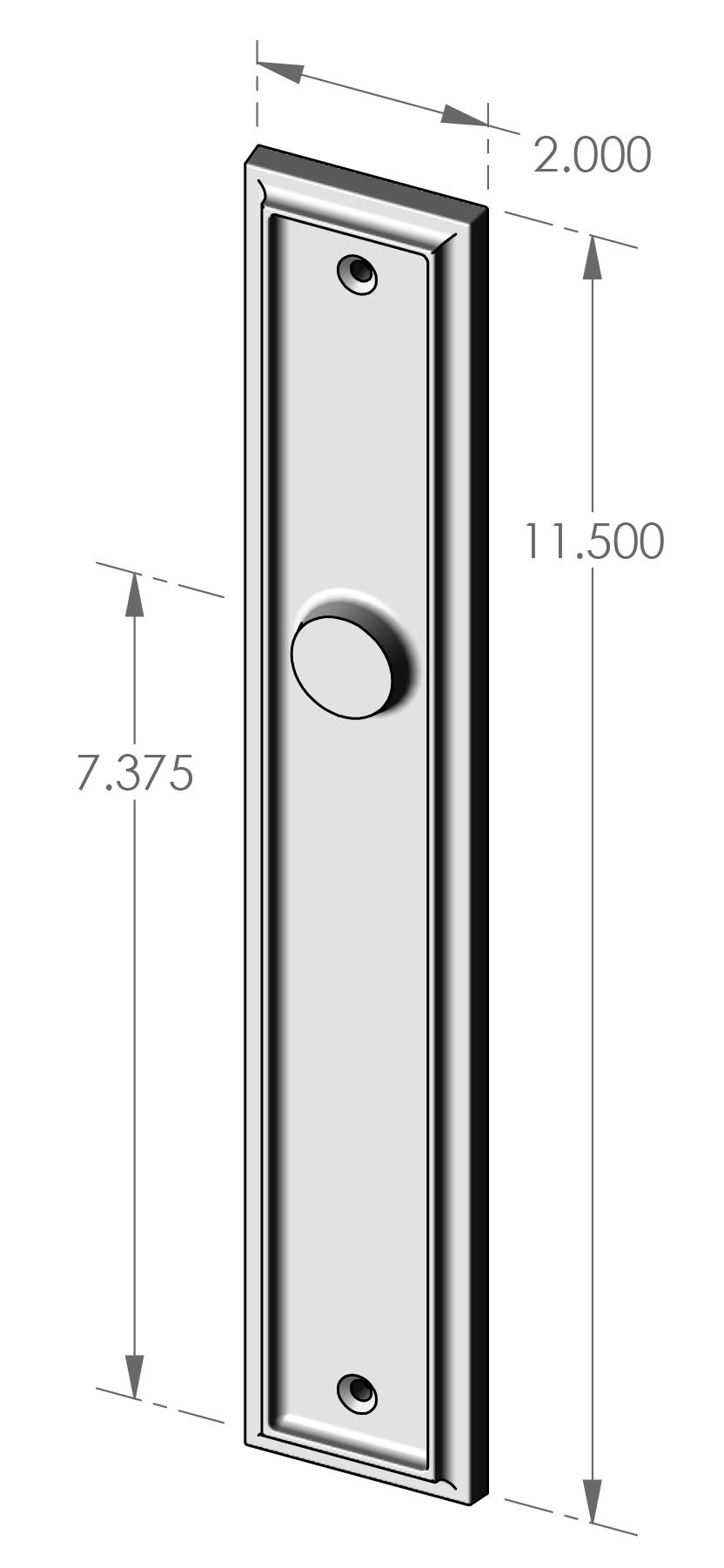 MP-828 Ridge Plate with Profile Cylinder Cut Out Specifications