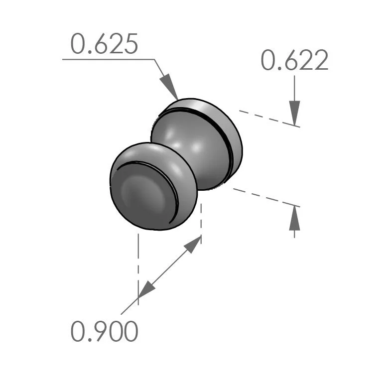 CK-409 Ridge Flared Cabinet Knob Specifications