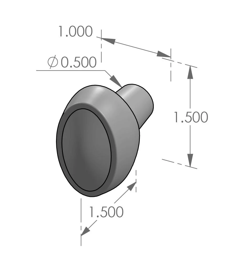 CK-306 Oval Ridge Cabinet Knob Specifications