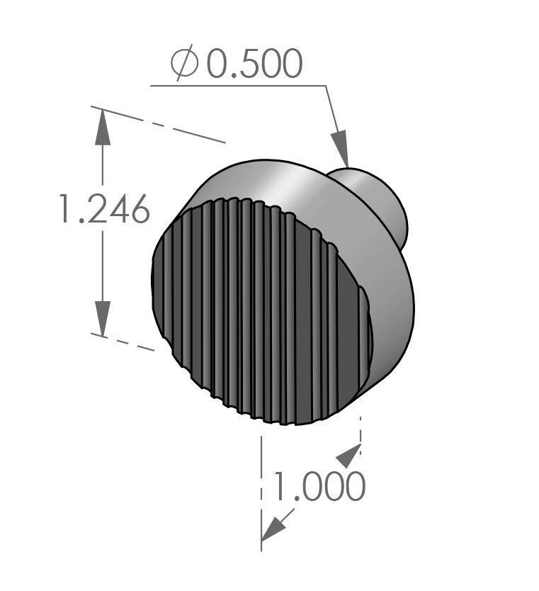 CK-420 Corduroy Round Flat Cabinet Knob Specifications