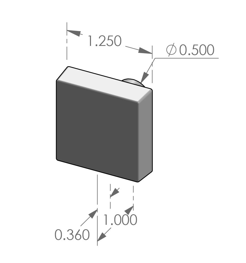 CK-422 Square Flat Cabinet Knob Specifications