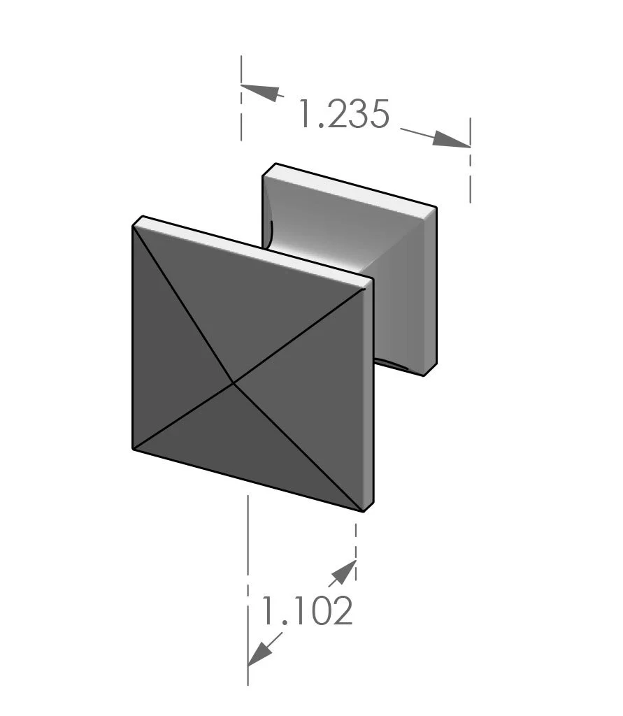 CK-524 Square Cabinet Knob Specifications