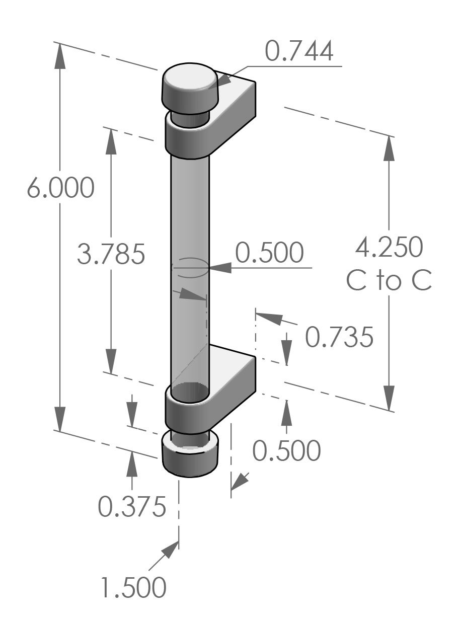 CK-ACR-DWL-CAP-6 Lucite Cabinet Pull Specifications