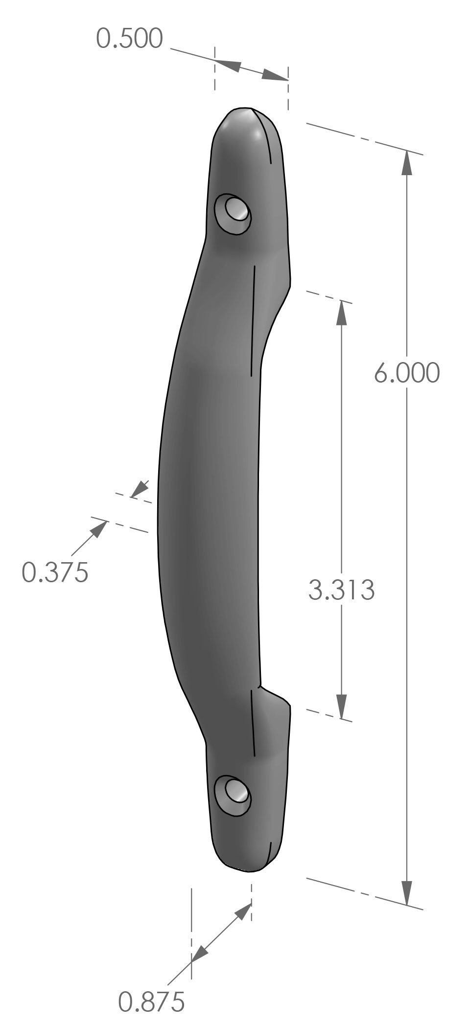 CK-915 Surface Mount Cabinet Pull Specifications