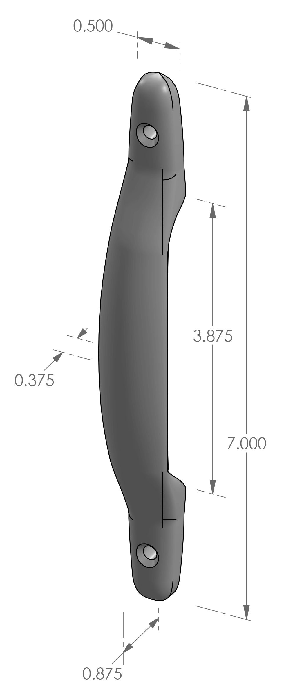 CK-916 Surface Mount Cabinet Pull Specifications
