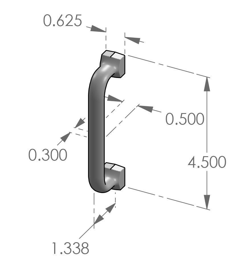 CK-514 Square Foot Cabinet Pull Specifications