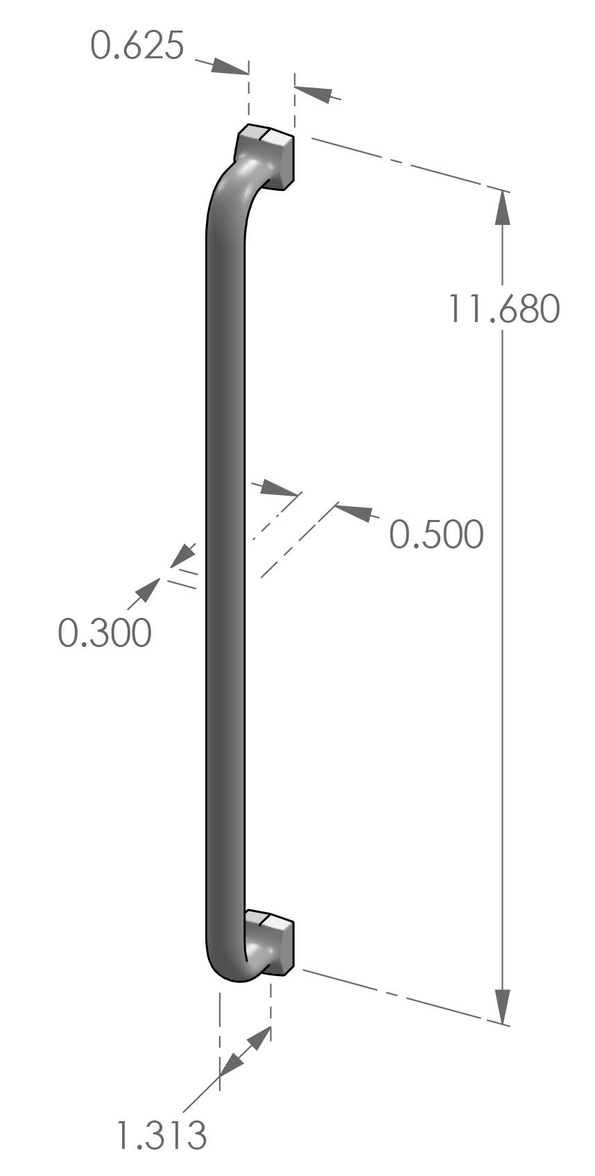 CK-514-11 Square Foot Cabinet Pull Specifications
