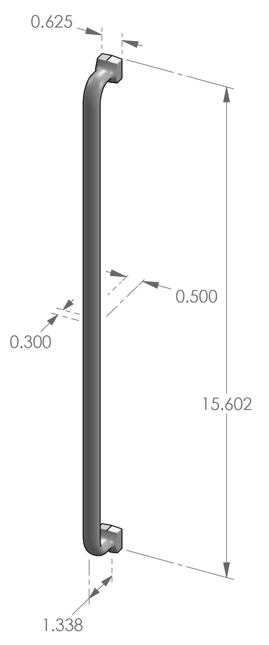 CK-514-15 Square Foot Cabinet Pull Specifications