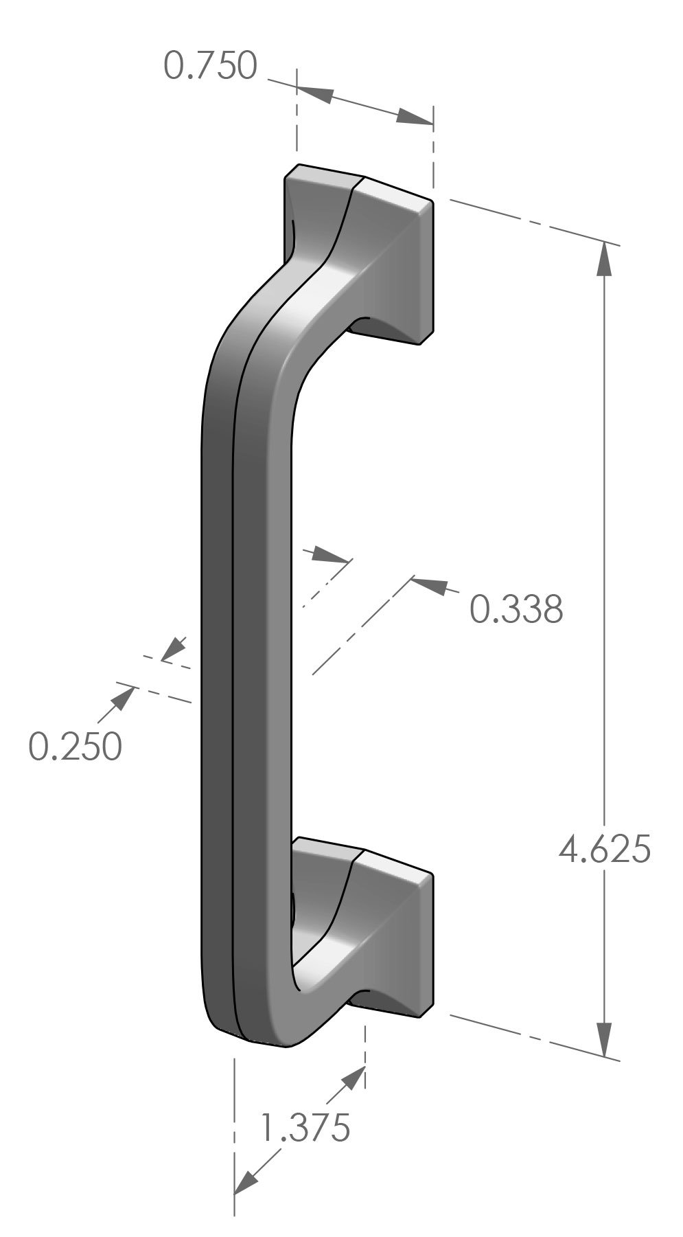 CK-534 Square Handle Cabinet Pull Specifications