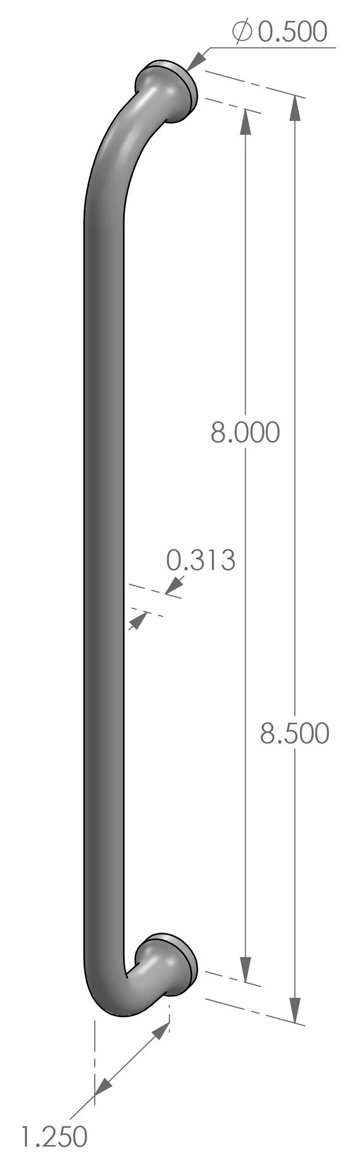 CK-569-8 Petite Cabinet Pull Specifications