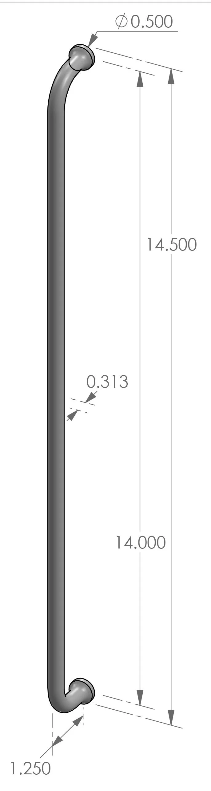 CK-569-14 Petite Cabinet Pull Specifications