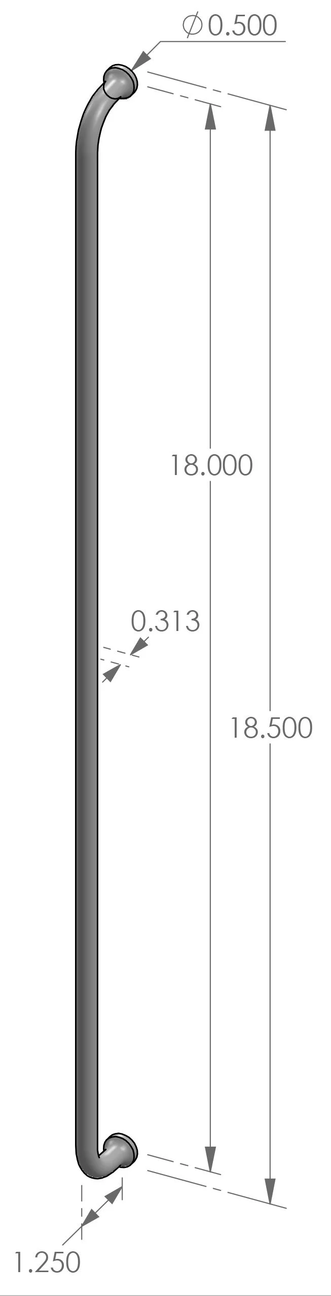 CK-569-18 Petite Cabinet Pull Specifications