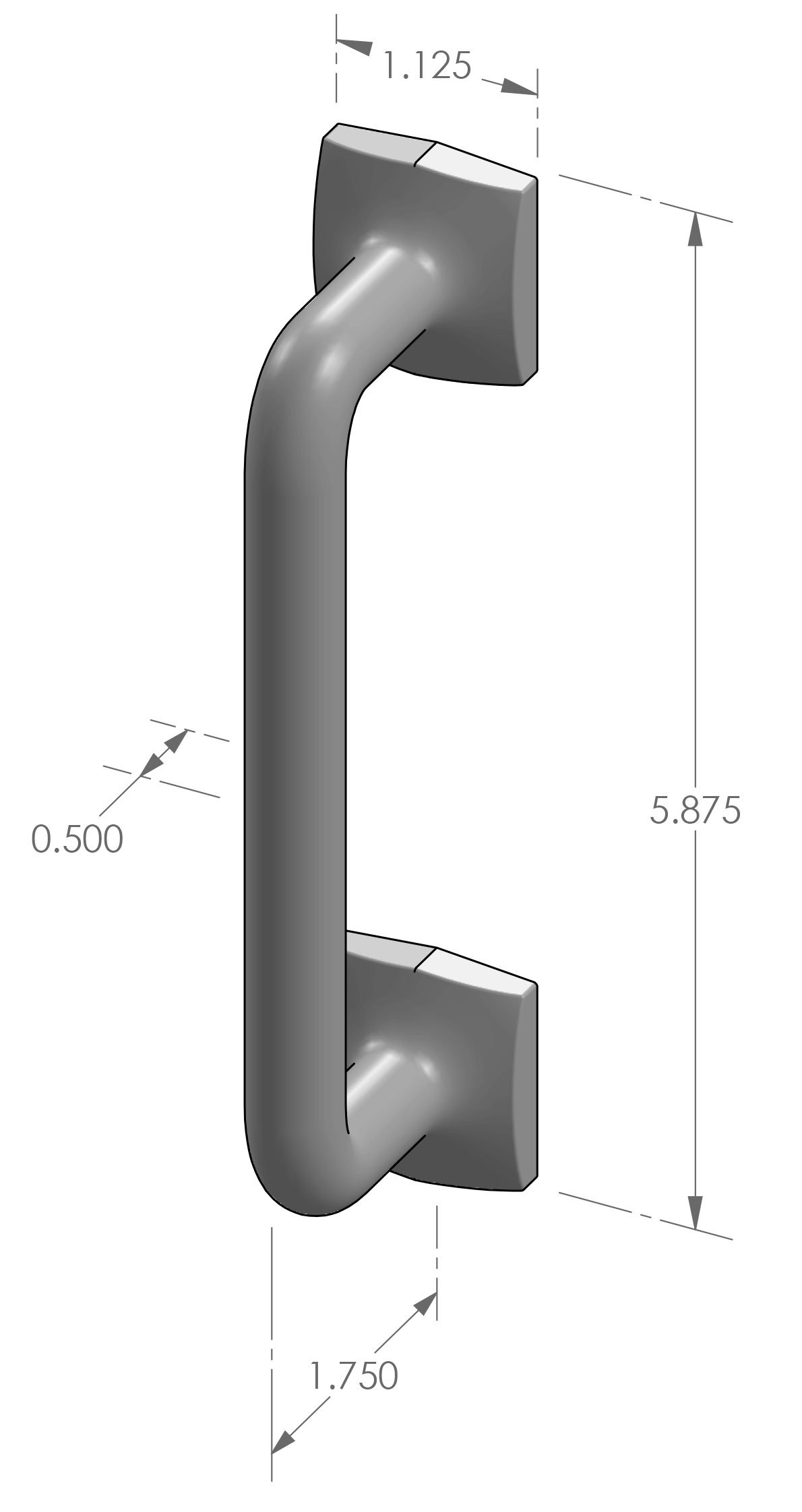CK-586 Square Foot Cabinet Pull Specifications