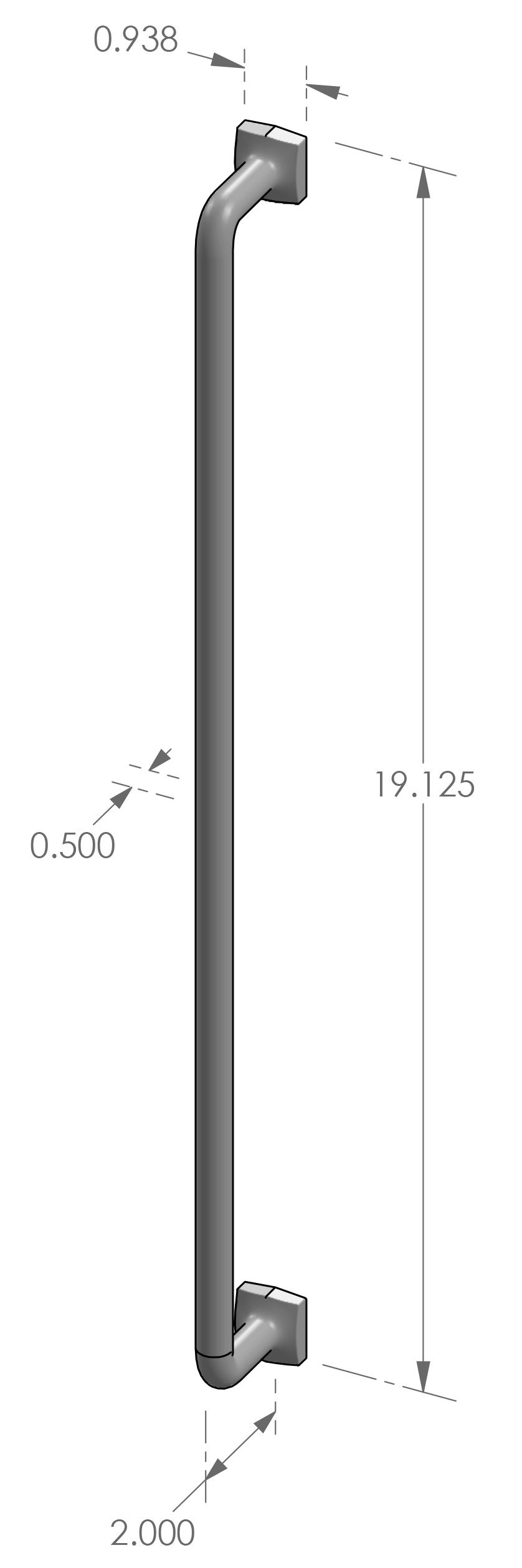 CK-587 Square Foot Cabinet Pull Specifications
