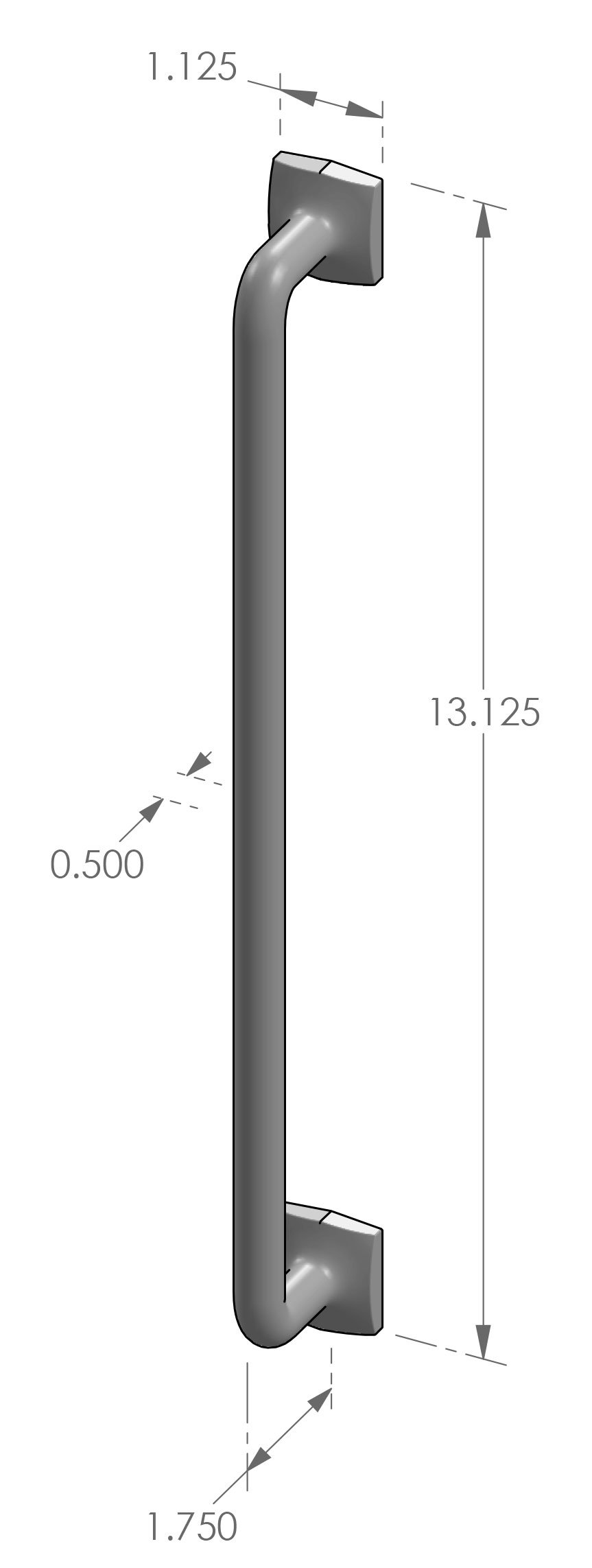 CK-588 Square Foot Cabinet Pull Specifications
