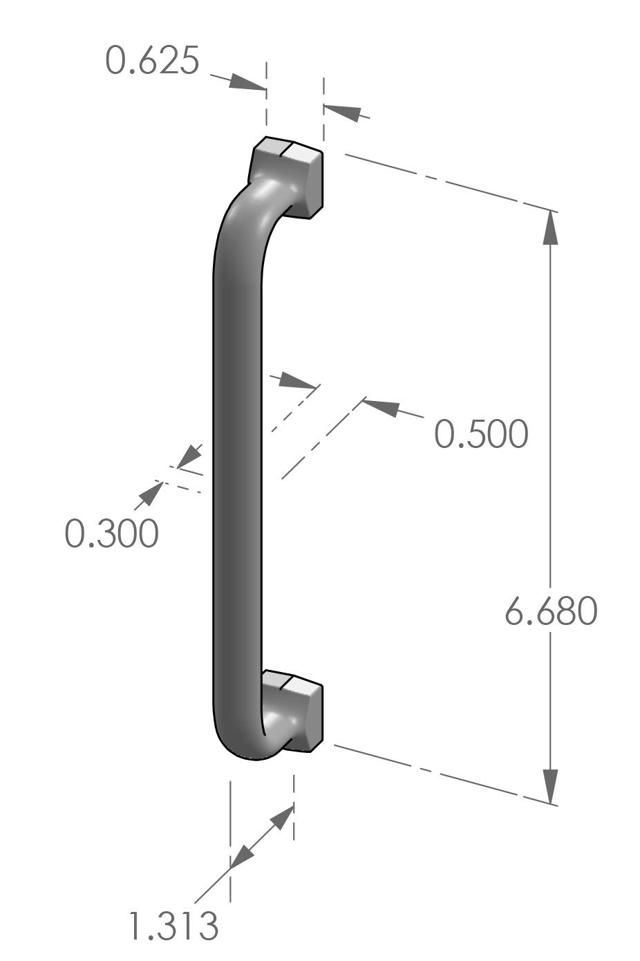 CK-514-6 Square Foot Cabinet Pull Specifications