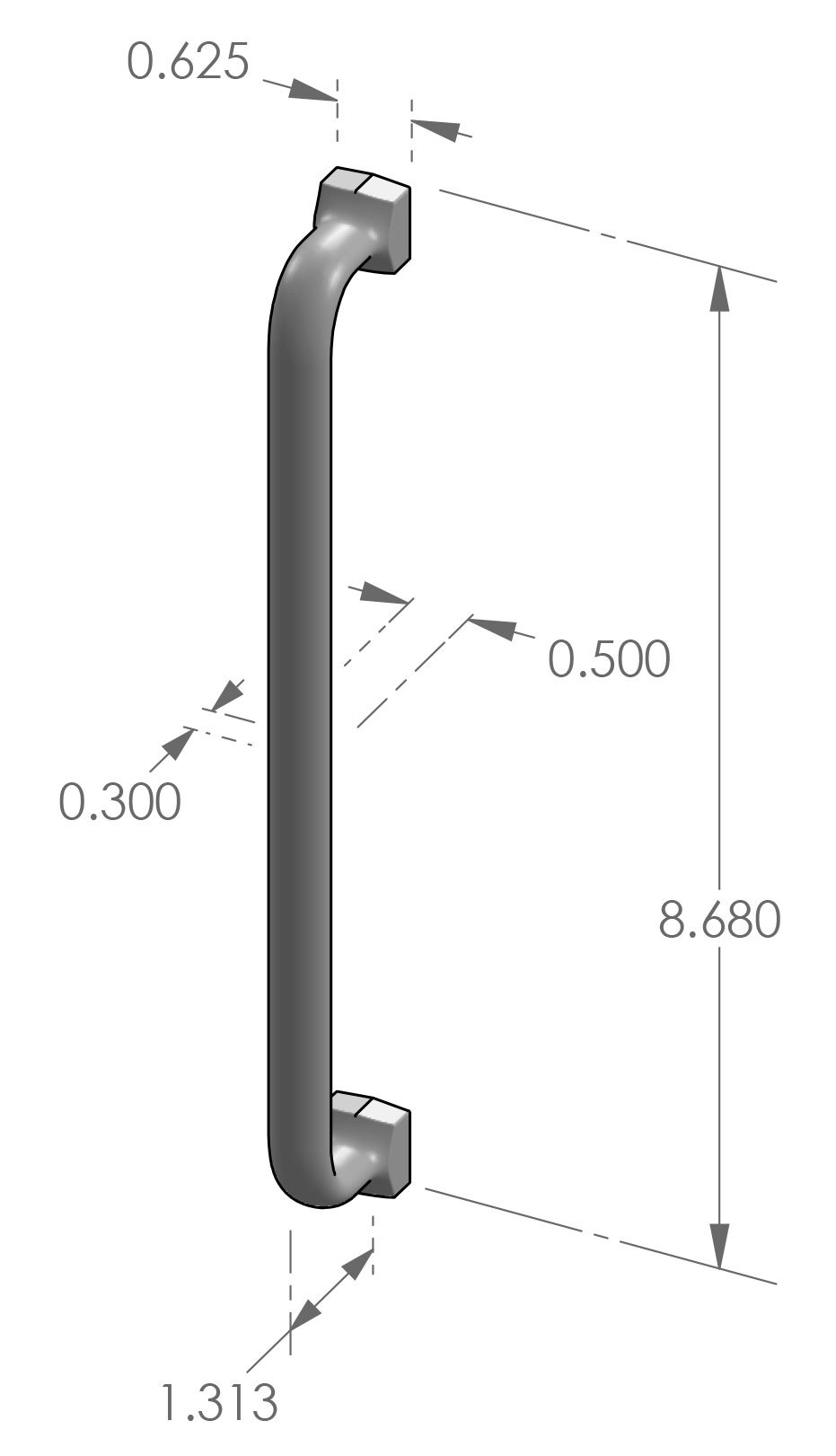 CK-514-8 Square Foot Cabinet Pull Specifications