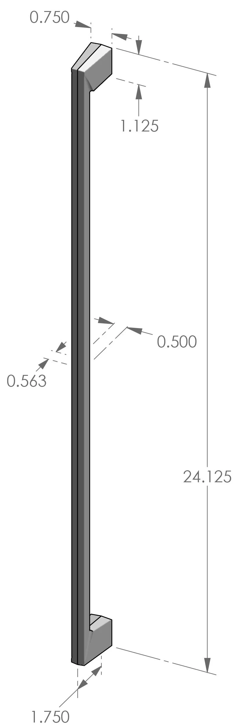 CK-805-24 Swedge Cabinet Pull Specifications