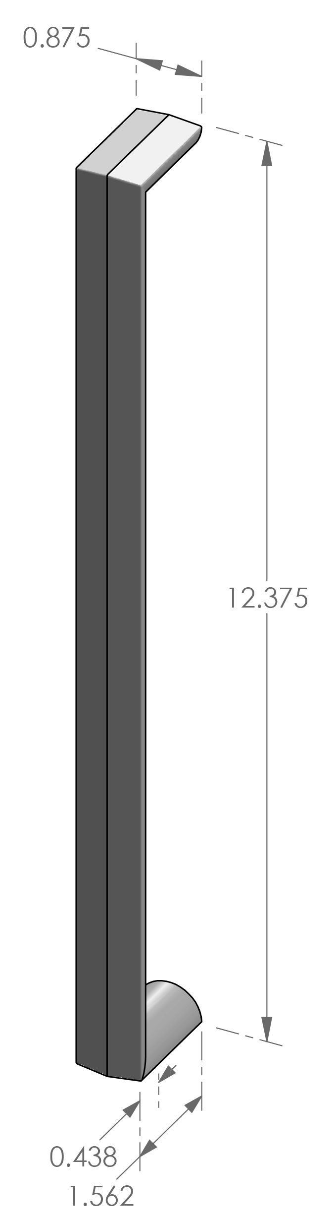 CK-969 Contemporary Ergonomic Cabinet Pull Specifications
