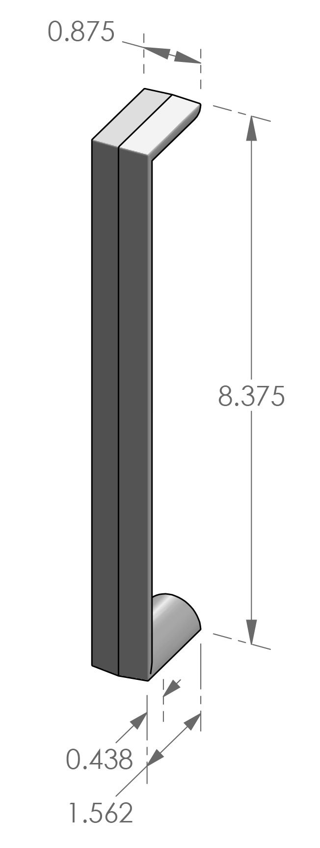 CK-969-8 Contemporary Ergonomic Cabinet Pull Specifications