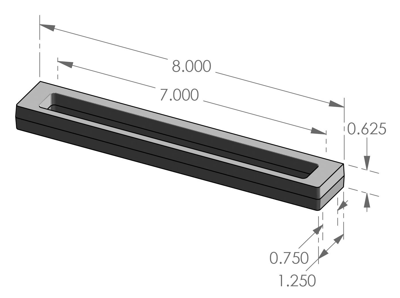 CK-2000-8 Contemporary Cabinet Pull Specifications