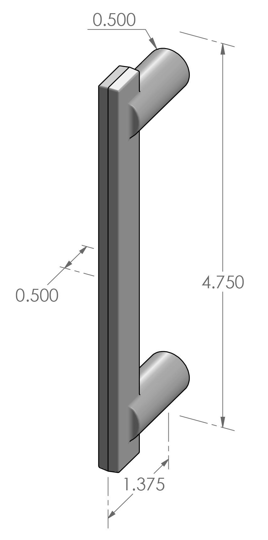 CK-9104 Contemporary Cabinet Pull with Round Feet Specifications