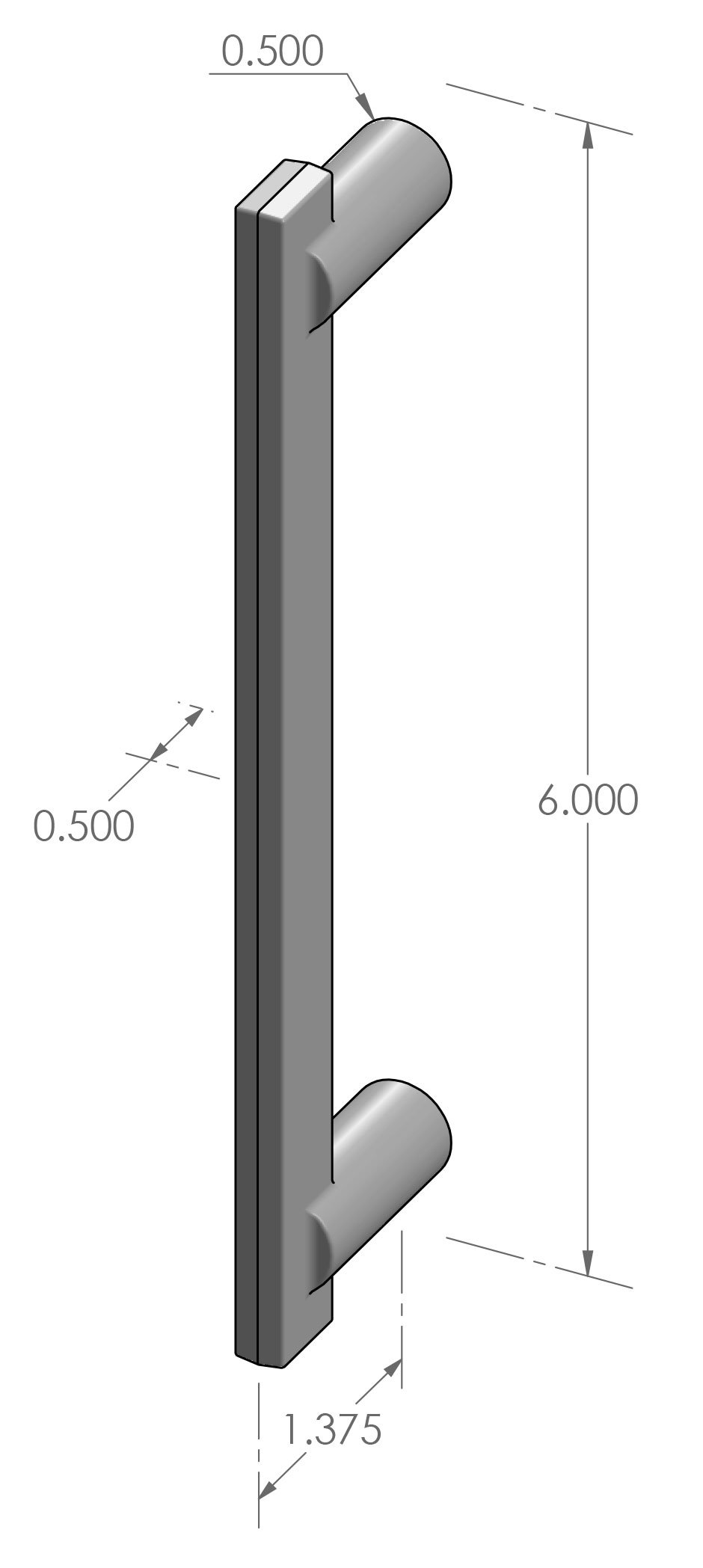 CK-9106 Contemporary Cabinet Pull with Round Feet Specifications