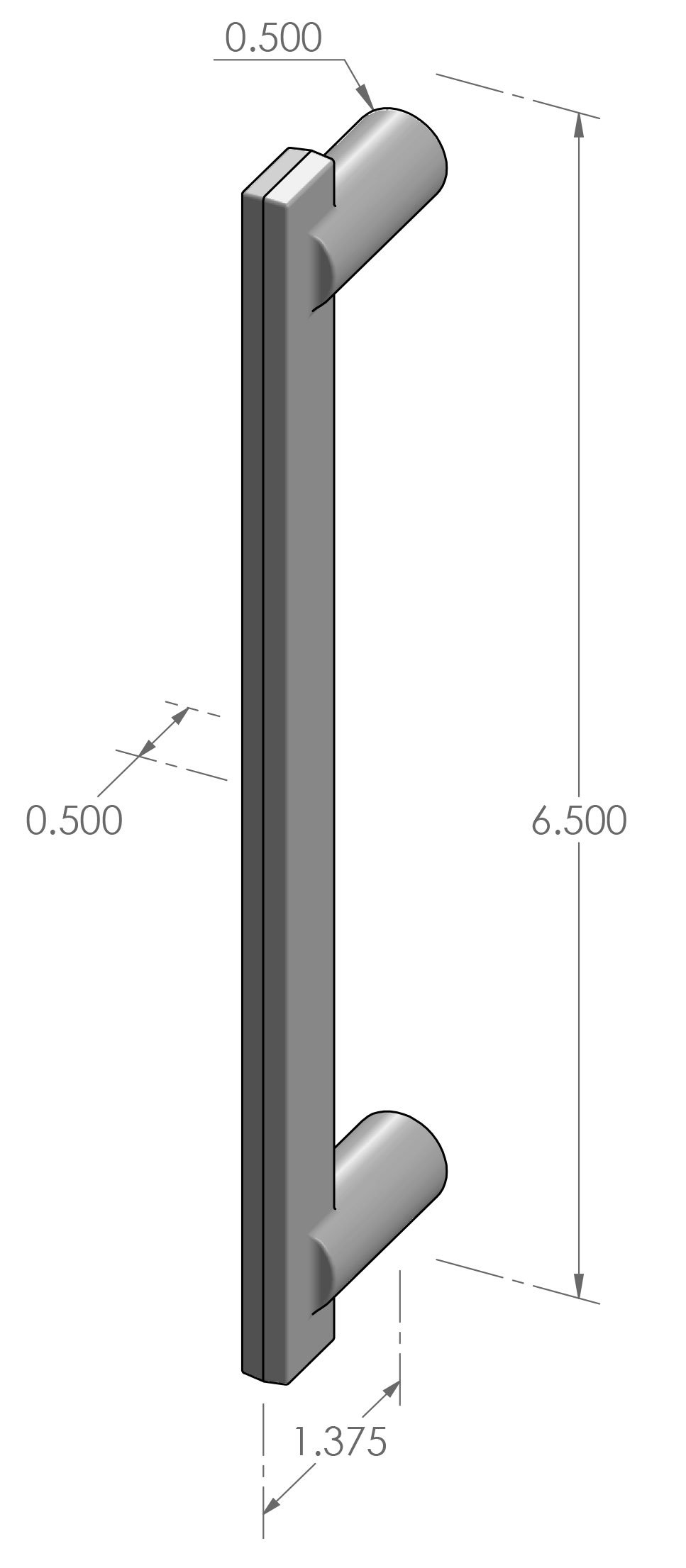 CK-9107 Contemporary Cabinet Pull with Round Feet Specifications