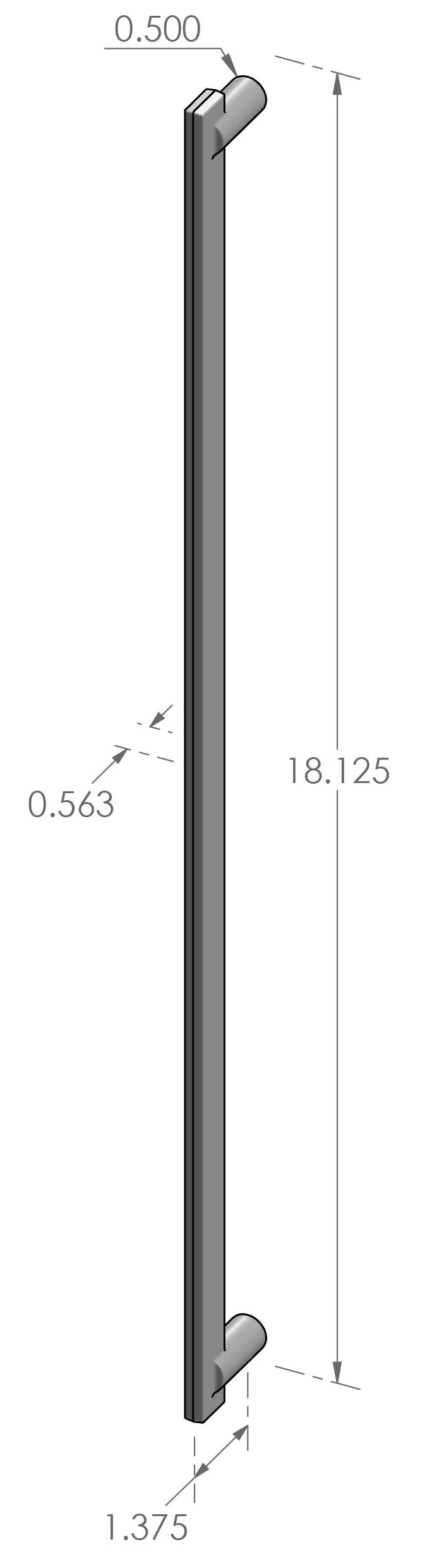 CK-9118 Contemporary Cabinet Pull with Round Feet Specifications