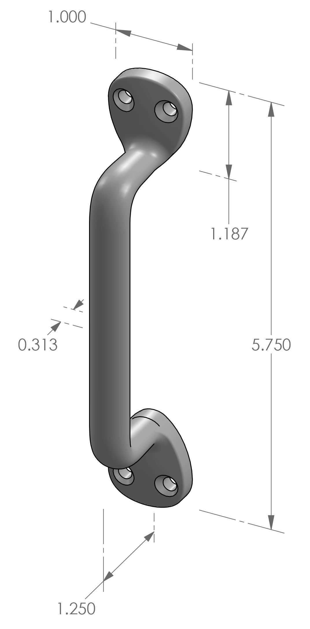 SP-500 Surface Mount Sash Pull Specifications