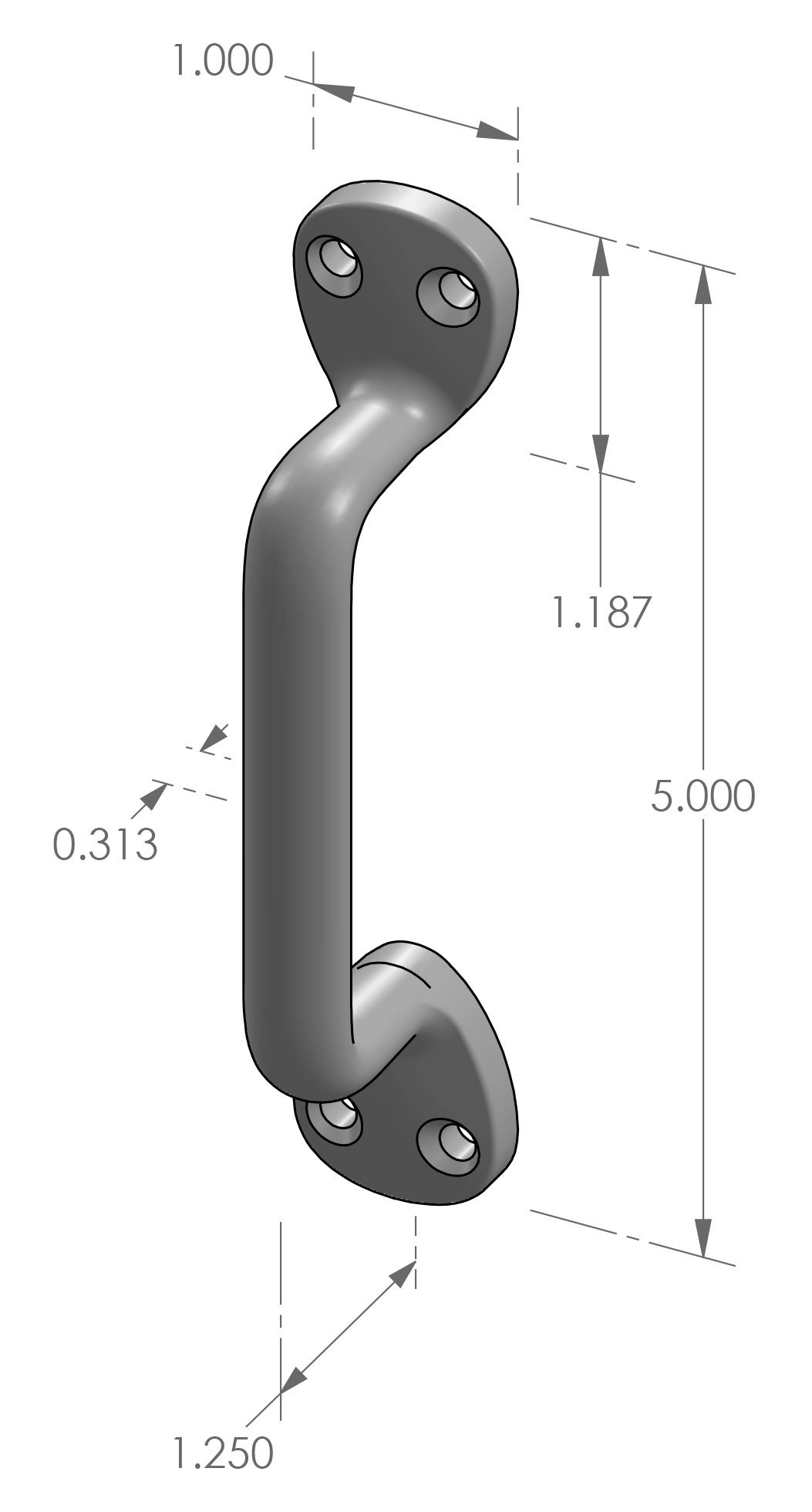 SP-400 Surface Mount Sash Pull Specifications